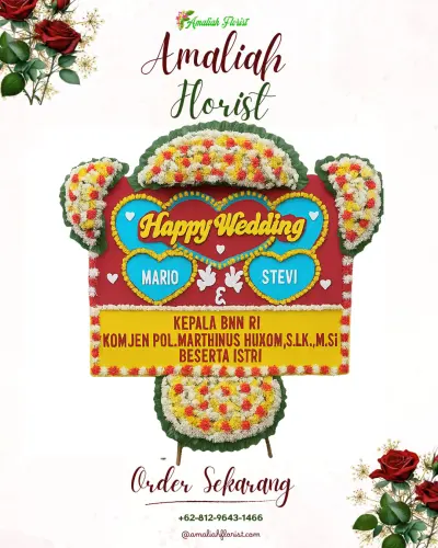 Karangan Papan Bunga Pernikahan di Pagojengan